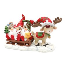 Lustige Weihnachtswichtel Rentierschlitten Figur Wichtel Rentier Weihnachten