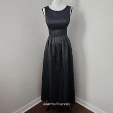 ALFRED SUNG Maxi Cocktail Dress Evening Sleeveless Open Back  Audrey Hepburn sz4