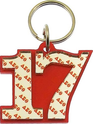 Delta Sigma Theta Line #17 Key Chain [Red - 2.25''T]