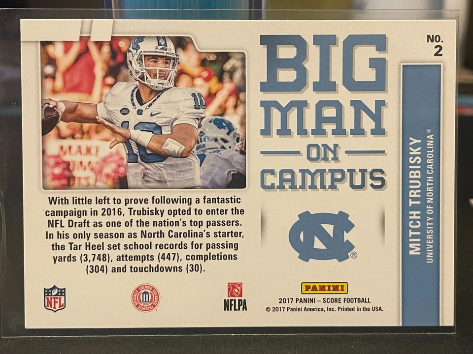 2017 Score Big Man on Campus #2 Mitchell Trubisky - Image 2 of 2
