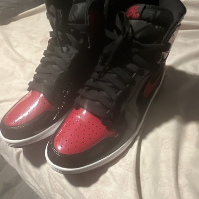 Nike Air Jordan 1 Retro High OG Patent Bred High Top Sneaker Black Red