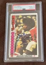 1976-77 Topps Julius Dr. J Erving #1 PSA/DNA Autographed Card Philadelphia 76ers