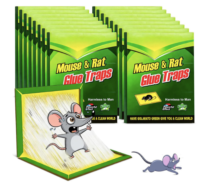Piège à Souris et Rat Glue Extra-Forte - Lot de 16 Pièces avec Surface de Capture Étendue