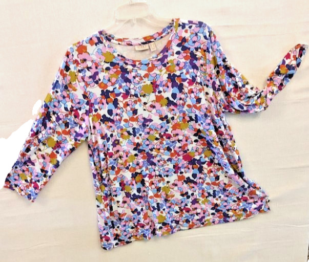 LOGO Lori Goldstein  Tunic Pullover Multi Floral … - image 1
