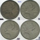 Canada George VI 1937, 1939, 1940, 1941 Quarter 25 Cents, lot of 4 silver coins