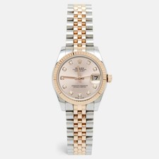 Rolex Pink 18K Everose Gold Oystersteel Diamond Datejust 178271 Women's