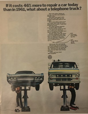 1972 AT&T Bell Van PRINT AD Rising Truck Repair & Phone Service Costs VTG 1970s