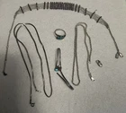 Vintage Lot Of 5 Signed 925 Sterling Silver Necklace Bracelet Ring *for scrap24g