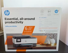 NEW FAX HP OfficeJet 8022e All-in-One Wireless Color Inkjet Printer INK INCLUDED
