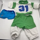 Vintage Cabbage Patch Kids/Doll Clothes White/Green #31 Sweatsuit & Swim Trunks