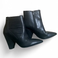 Simply Vera Wang Gadwall Black 3" High Heels Ankle Boots Booties Sz 6.5 73277