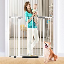 41 Inch Tall Baby Gate Auto Close Dog Gate Adjustable 29.92"-49.21" Wide Pres...