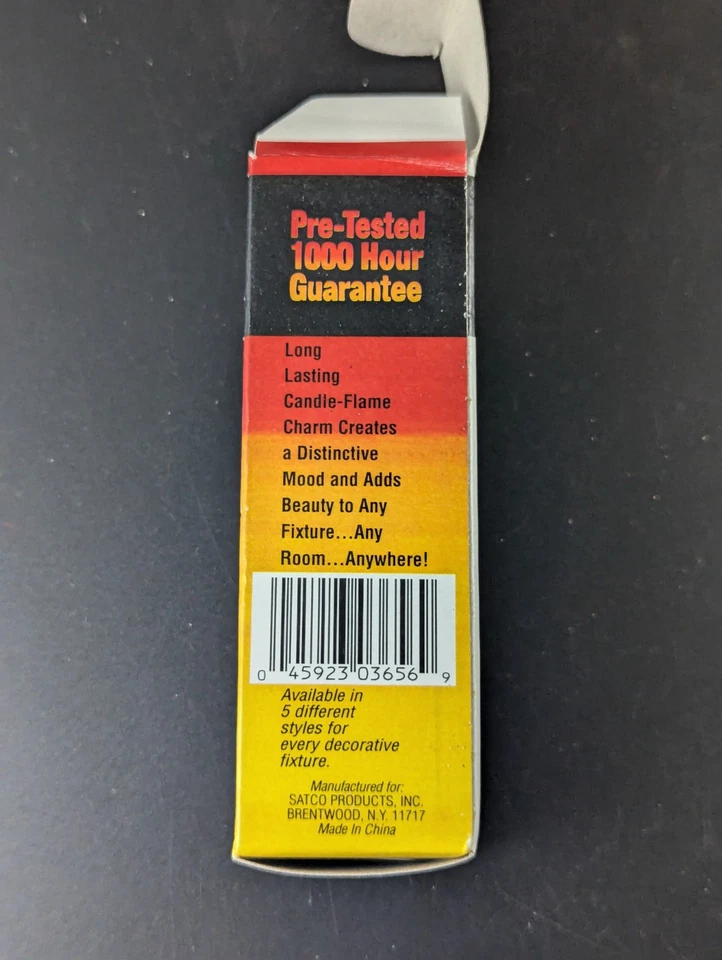 x22 Satco C9 S3656 3W 120V Flame Tip 32mm E12 Candelabra Base Flicker Bulb - Image 4 of 4