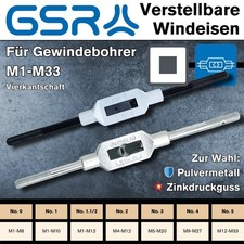 GSR Windeisen Werkzeughalter Wendeisen verstellbar f&uuml;r Gewindebohrer M1-M33
