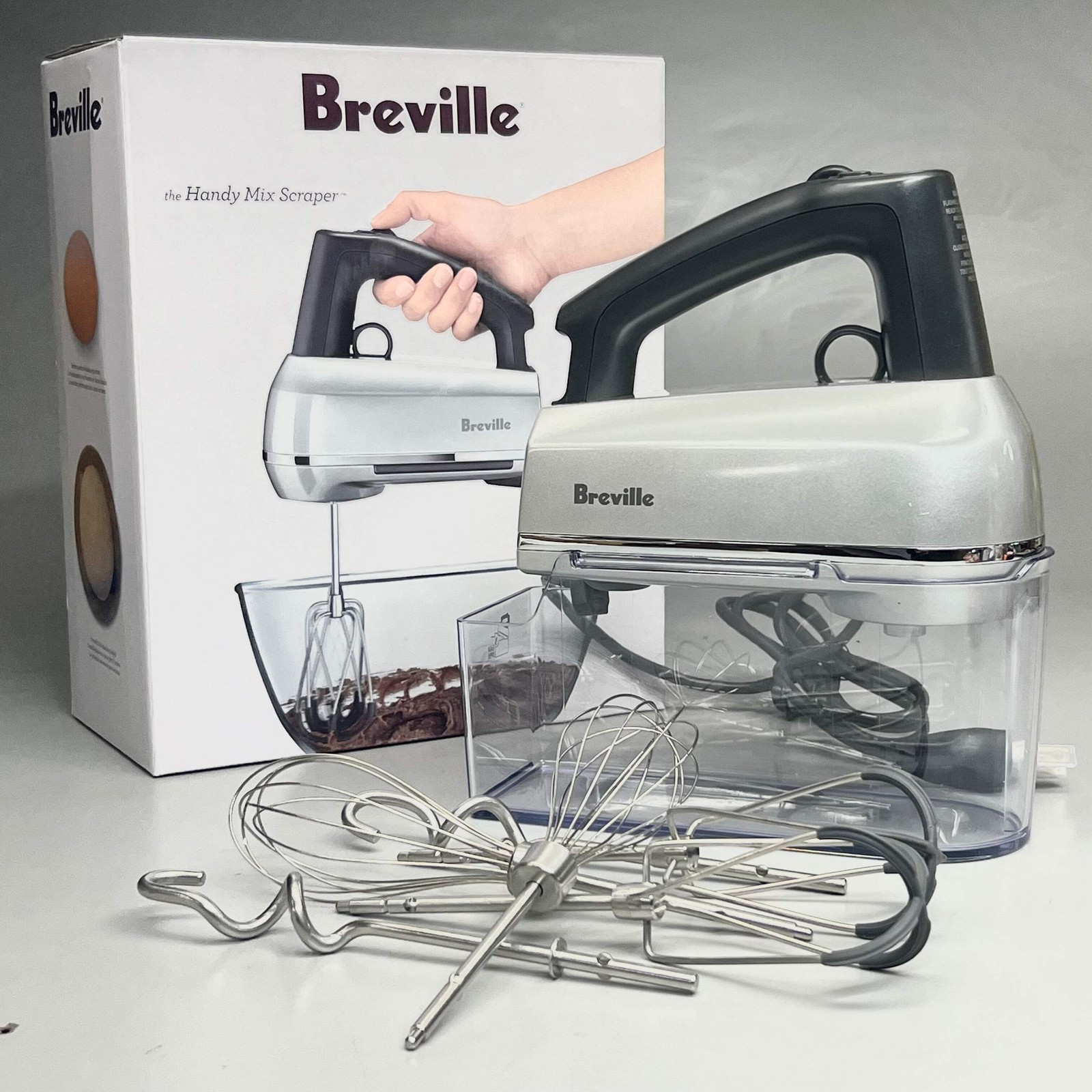 BREVILLE The Handy Mix Scraper 9-Speed Mixer BHM800SIL Silve