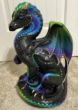 Windstone Editions Peña Secret Keeper Dragon Black Violet Peacock