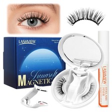 LASHVIEW Magnetic Eyelashes with Applicator, Soft, Natural Look, Reusable