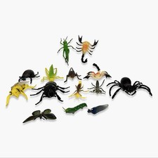 Insect / Bug Figure Lot of 15 Spider  Scorpion Caterpillar Beetle Butterfly Toys
