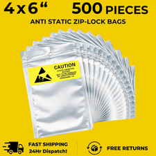 500pcs Anti Static Shielding ESD Translucent Bags 4" x 6" Zip Reclosable 10x15CM