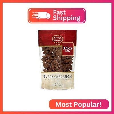Black Cardamom Pods 3.5 Oz Bag (100gm) | Whole Kali Elaichi Indian Spice by Spic