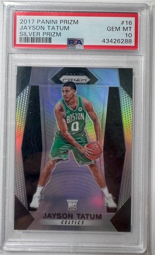☘️2017-18 Panini Prizm Jayson Tatum #16 SILVER PSA 10 Gem Mint Rookie Celtics☘️