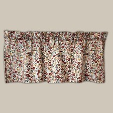Wildflower Valance - Boho Floral Burgundy Mustard Curtain - Modern Botanical