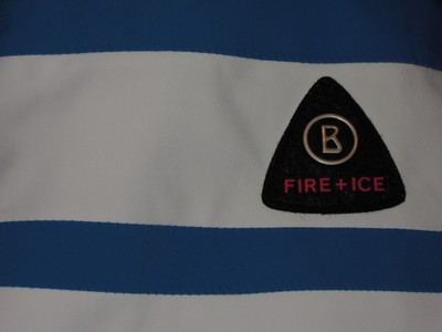 Bogner FIRE + ICE Ski Jacke Herren Größe 54 XL in blau-weiß-schwarz mit Stulpen