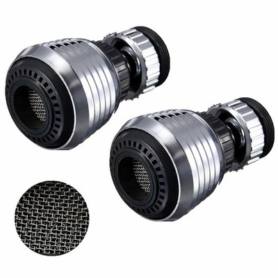 2x Rotate Swivel Dual Settings Nozzle Aerator Faucet Adapter Water Saving Tap