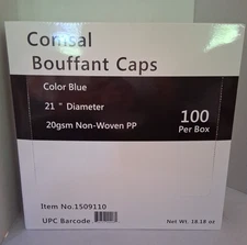 100pcs 21"Bouffant Caps Head Cover Non Woven Medical-Dental-Industrial Food