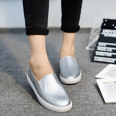 Women's Soft Leather Driving Shoes Casual Slip On Flat Summer Breathable Loafers