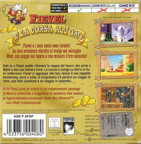 FIEVEL AND THE GOLD RACE - GAME BOY ADVANCE (EXCELLENT CONDITION) - Picture 2 of 2
