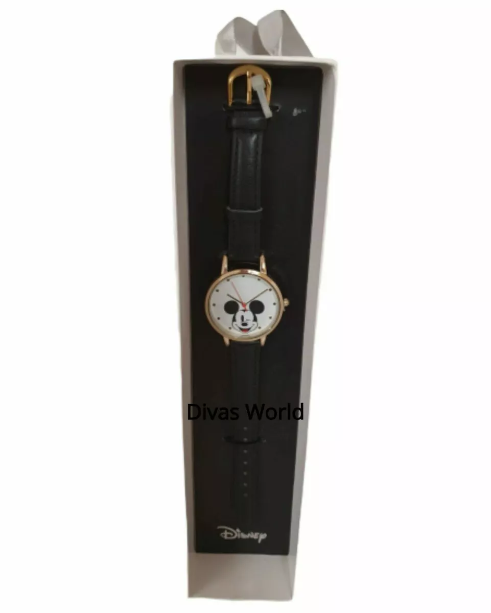 Montre souris Disney Mickey bracelet en cuir noir montres bracelets unisexe brac