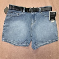 Vintage 1990 s Lee Rivited Denim Shorts With Belt, Deadstock Size 10