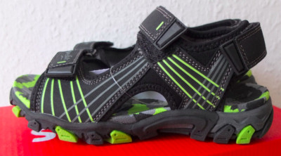 Super Fit Ka-Ka 6 Touch Fastener Sandals Size 108 4/12ft IV New Black