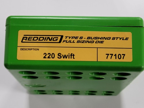 77107 REDDING TYPE-S BOCCOLA FULL LENGTH DIMENSIONAMENTO STAMPO 220 SWIFT NUOVO SPEDIZIONE GRATUITA - Foto 1 di 2