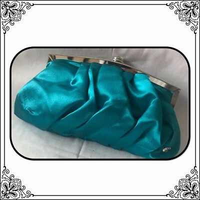 Suzy Smith Turq & Silver Party Wedding Shoulder Clutch Bag New - Image 1 of 4