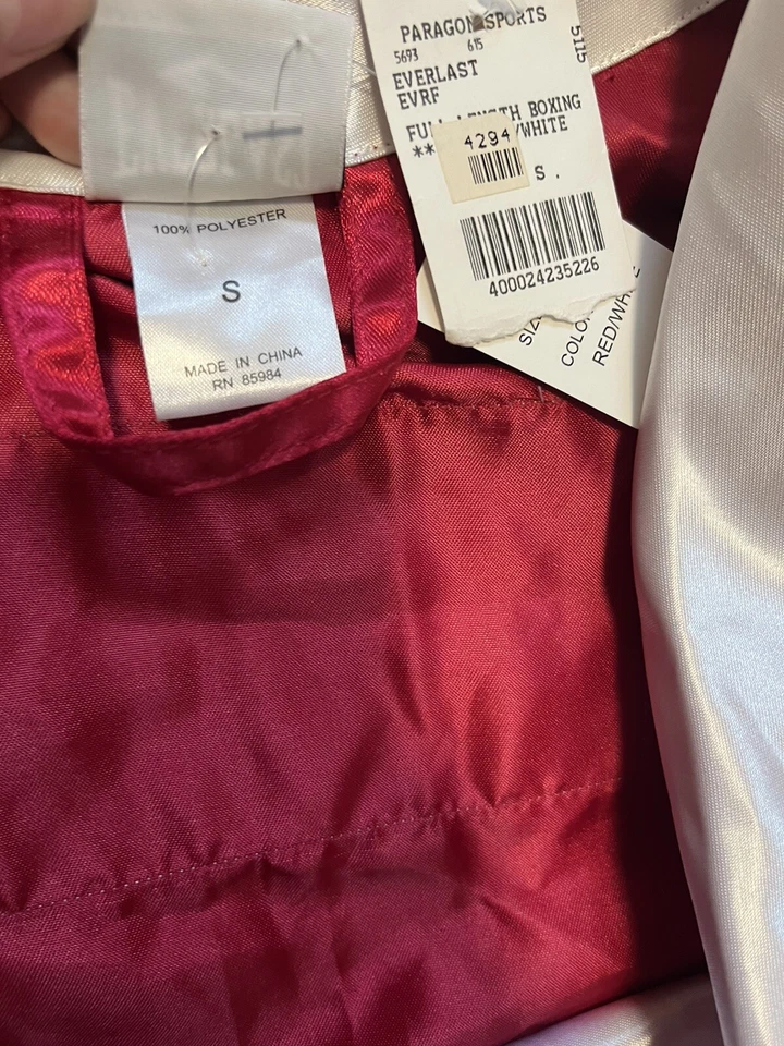 Bata de Boxeo Everlast Longitud Completa Adulto Unisex Talla S Roja Satinada Nueva con Etiquetas Foto 3 de 4