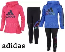 NEW ADIDAS GIRLS ACTIVE SET 2 PIECE LEGGING SET TOP  PANT VARIETY OF SYTLES 