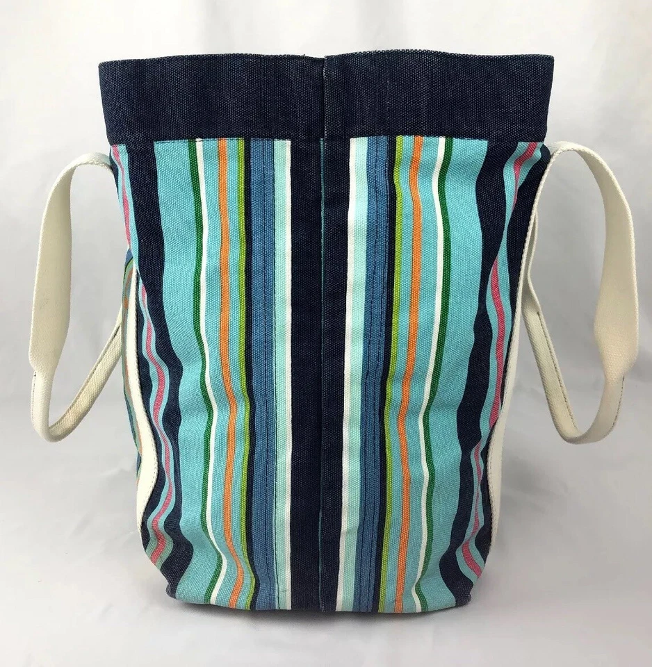 "Bolso de Mano Pottery Barn Bolso a Rayas Multicolor Tamaño Mediano/Grande 13""x8""x15""" Foto 4 de 4