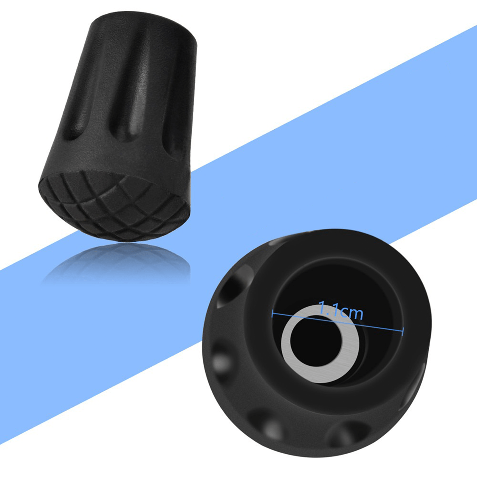 12 Stück Nordic Walking Gummipuffer - 11mm Universal Für Wanderstöcke
