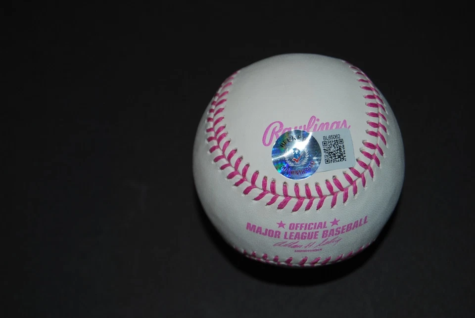 JOSE ABREU AUTOGRAPHED OFFICIAL MLB BREAST CANCER BASEBALL - WHITE SOX - BECKETT - Image 2 of 2