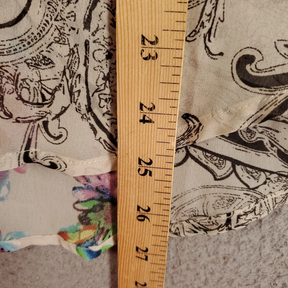 Blusa TravelSmith Feminina XL Arco-íris Aquarela Floral Paisley Transparente Top - Imagem 3 de 4