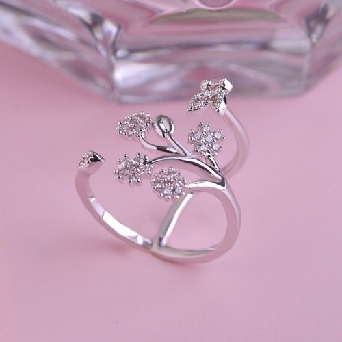 Anello oro rosa donna zirconi anelli regolabili gioielli argento 925 - Foto 13 di 13