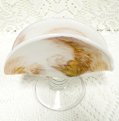 VTG Hand Blown ART GLASS Napkin LETTER HOLDER Germany by ROMISCHE GLASHUTT RGH