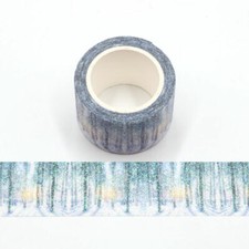 2 Rolls The Snow Forest Theme Glitter Washi Tape Sparkly 30mm Wide x 3 Meters