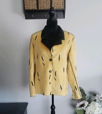 Robert Kitchen Feather Detail Button Up Jacket Sz Large