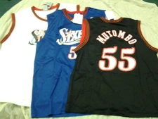 PHILADELPHIA 76ERS DIKEMBE MUTOMBO #55 RETRO CHAMPION NBA JERSEY HALL OF FAMER!