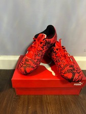 NiB Puma x Pulisic Kids Sz 3 Tacto II FG Red & Black Soccer Cleats Activewear