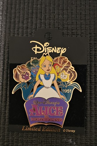 Disney JDS History of Art Pin Alice in Wonderland 1951 with Singing Flowers-2002