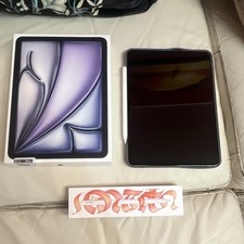 Apple iPad Air 11 in 128GB Wi Fi Gray iPadOS Tablet w/ Apple Pencil Box